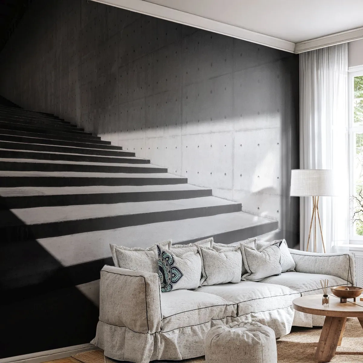 Fototapete Premium Canvas - Rohe Schönheit des Modernismus - Industriell, Die Architektur, Treppe - 350x256 cm