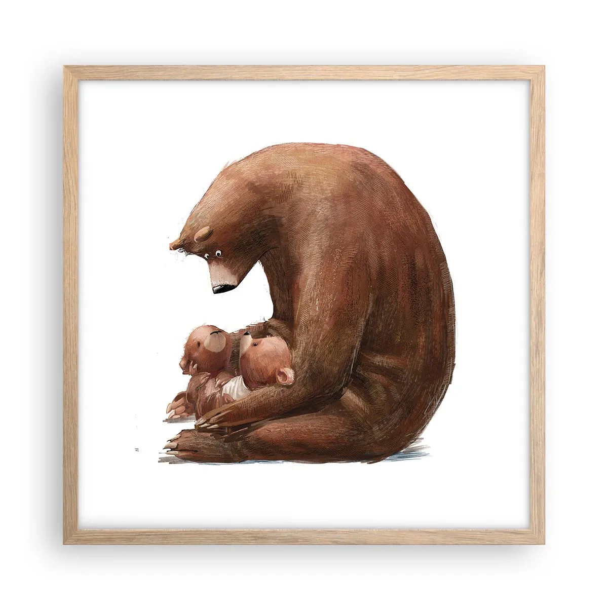 Poster in einem Rahmen aus heller Eiche - Süße Träume, Kinder - 50x50 cm