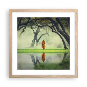 Poster in einem Rahmen aus heller Eiche - Auf dem Weg zur Erleuchtung - 40x40 cm