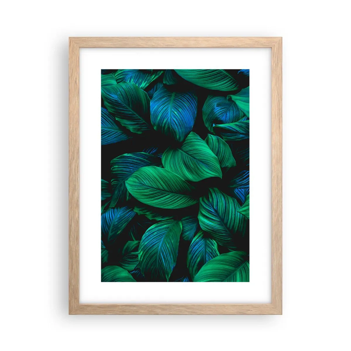 Poster in einem Rahmen aus heller Eiche - In der grünen Menge - 30x40 cm