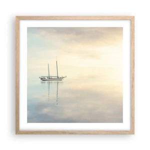 Poster in einem Rahmen aus heller Eiche - Im Meer der Stille - 50x50 cm