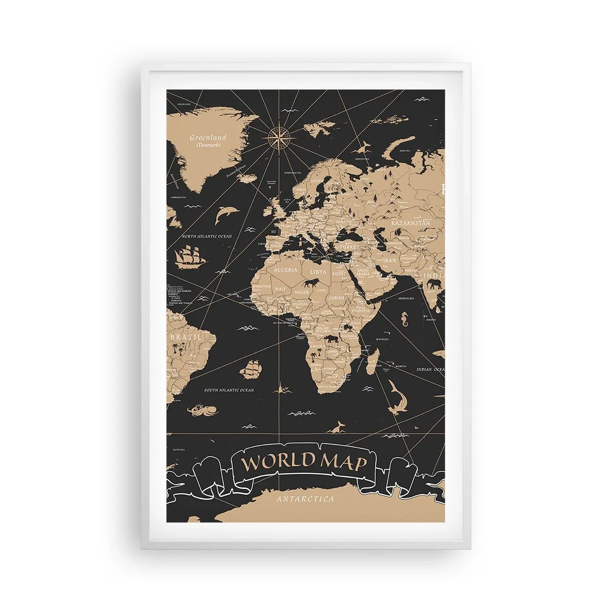 Poster in einem weißen Rahmen - Die Grenzen meiner Welt - 61x91 cm