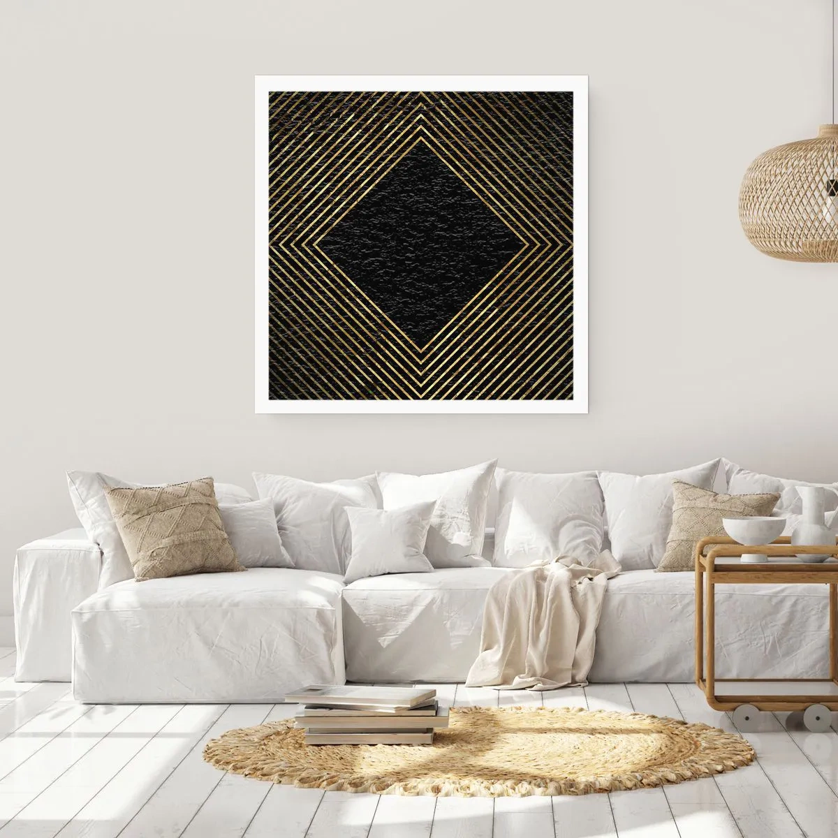 Poster - Geometrie im glamourösen Stil - 60x60 cm