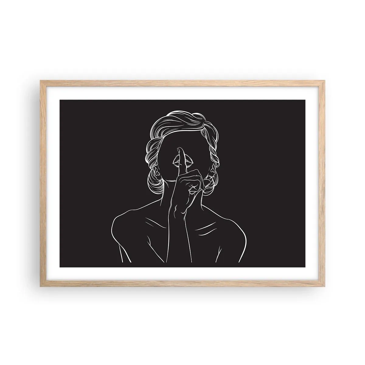 Poster in einem Rahmen aus heller Eiche - Schönheit erblüht in der Stille - 70x50 cm