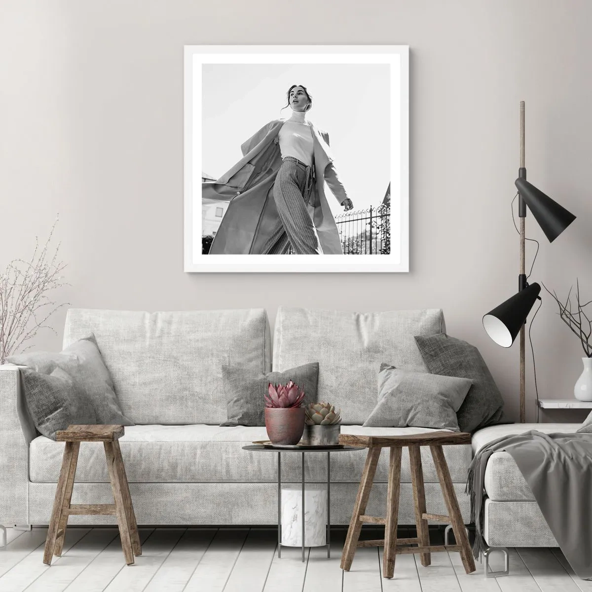 Poster in einem weißen Rahmen - Gehst du mit mir? - 50x50 cm