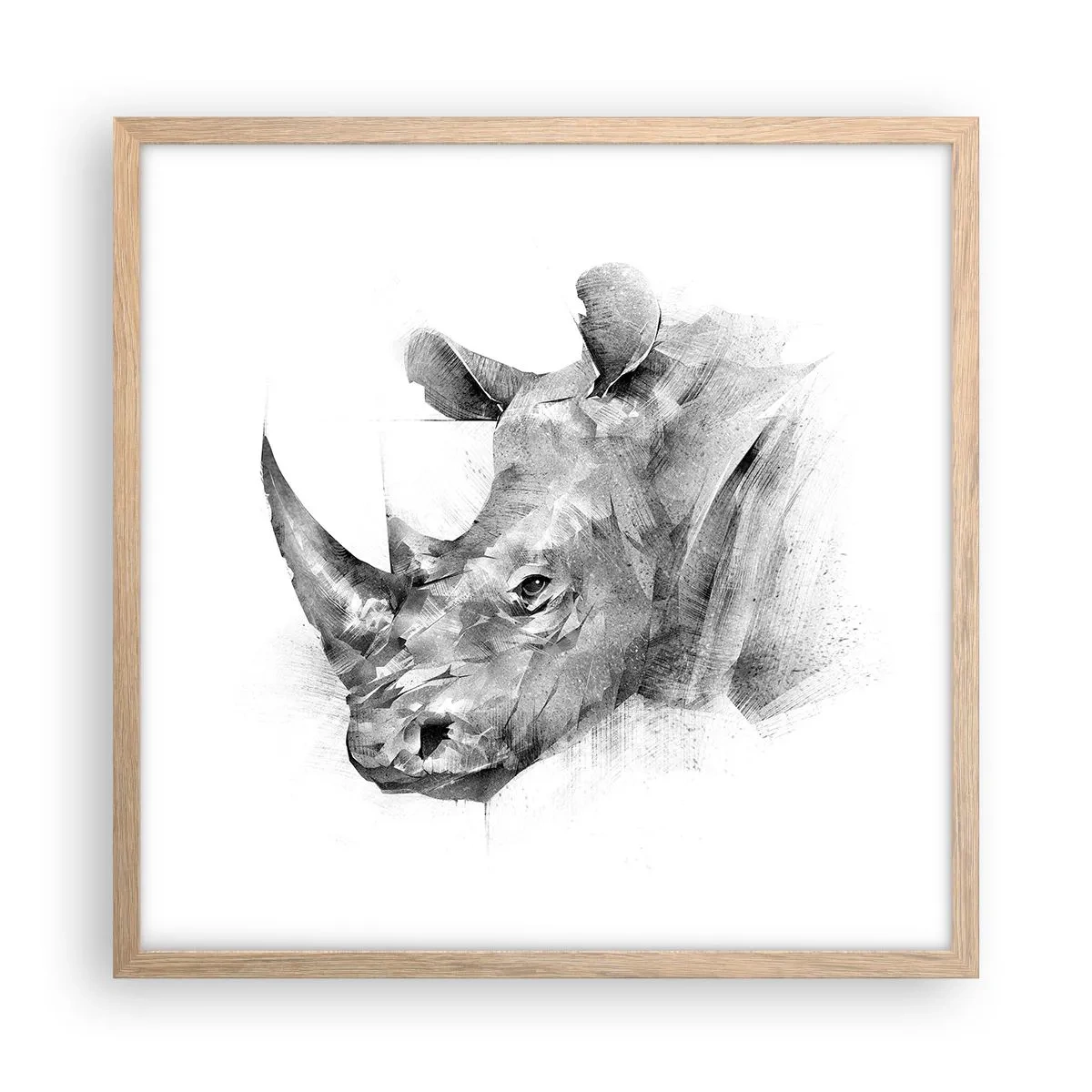 Poster in einem Rahmen aus heller Eiche - Afrikanisches Porträt - 50x50 cm