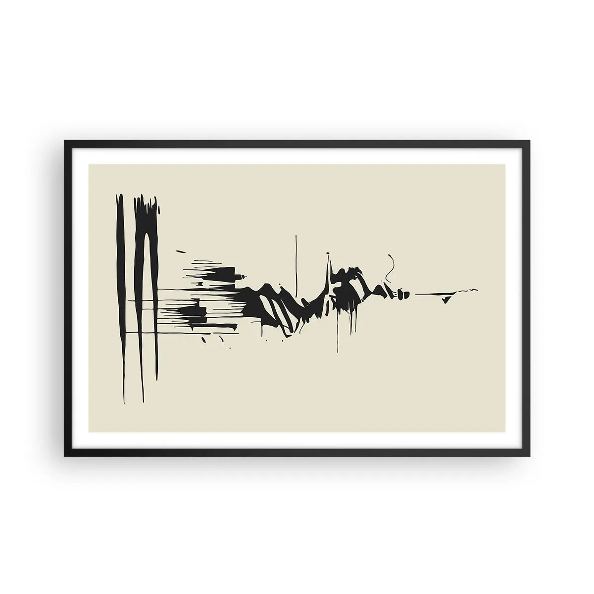 Poster in einem schwarzem Rahmen - Hastige Abstraktion - 91x61 cm