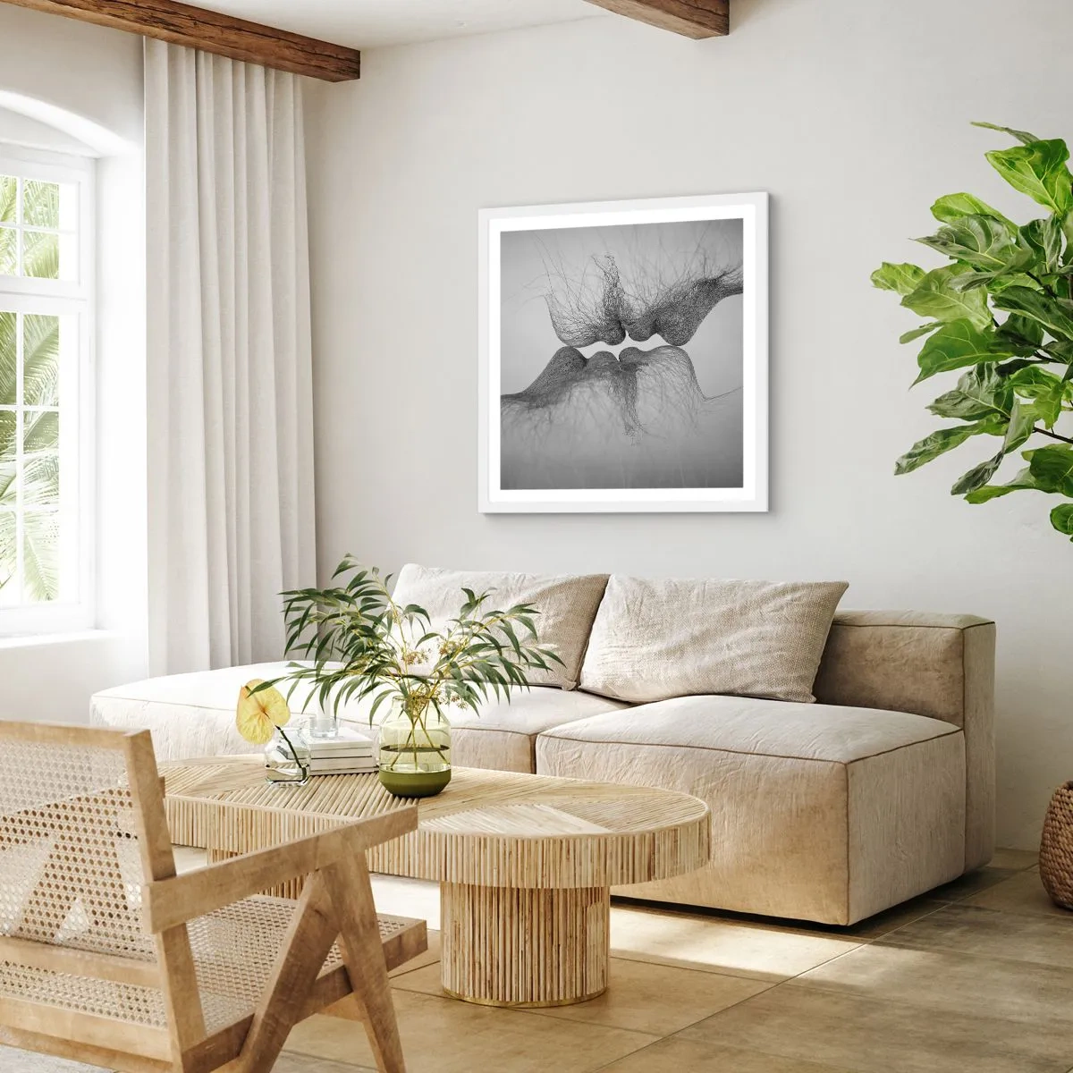 Poster in einem weißen Rahmen - Kuss des Windes - 50x50 cm