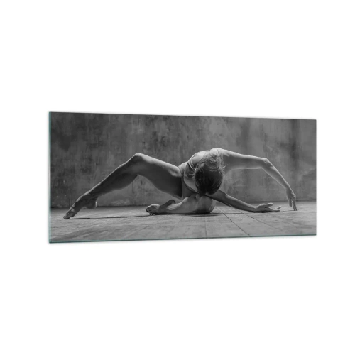 Glasbild - Bild auf glas - Eine Tänzerin in künstlerischer Pose - 120x50cm - Symmetrie gefunden - Moderne Wanddekoration für Wohnzimmer und Schlafzimmer ARTTOR