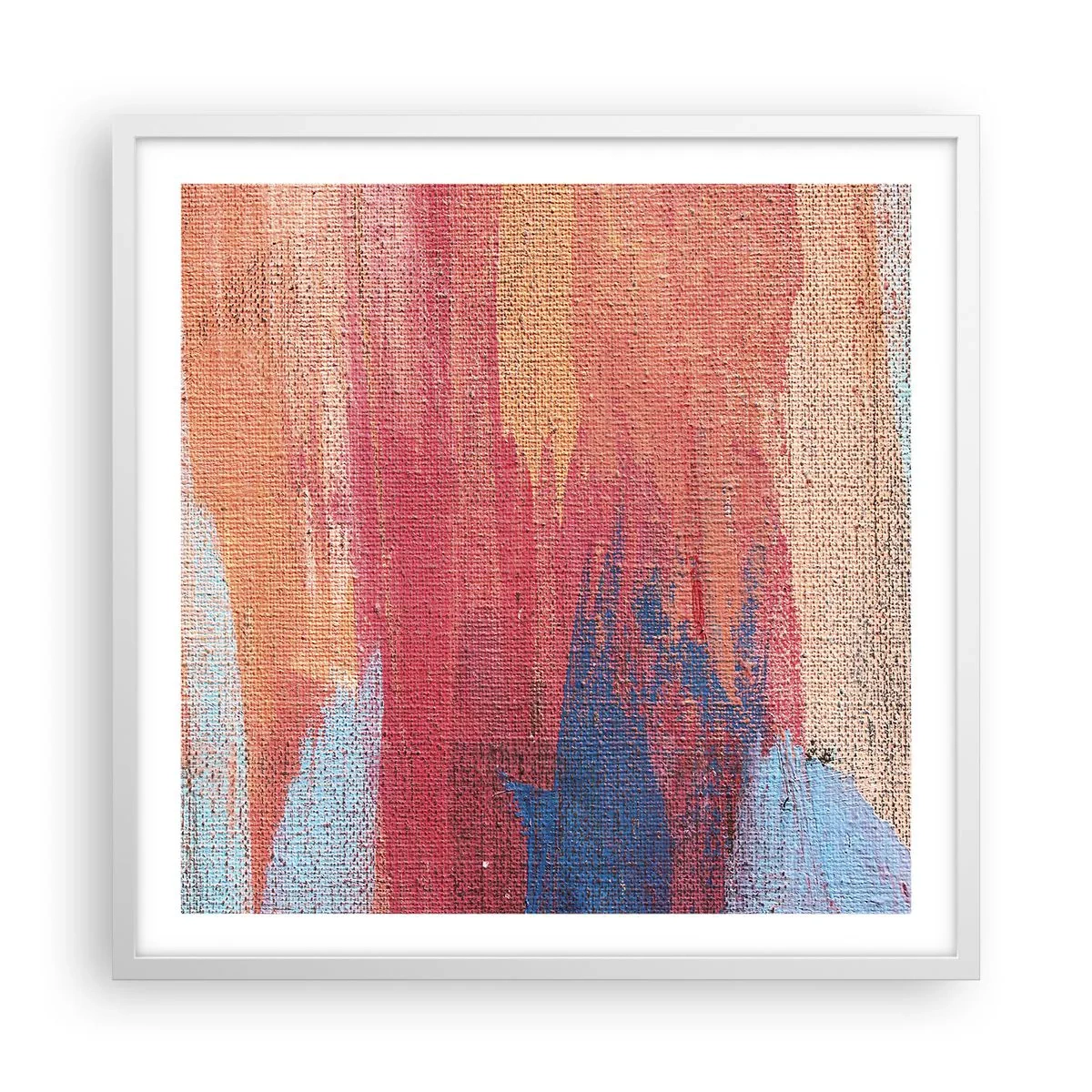 Poster in einem weißen Rahmen - Renne den Regenbogen hinunter - 60x60 cm