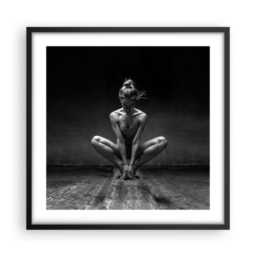 Poster in einem schwarzem Rahmen - Konzentration der Tanzenergie - 50x50 cm
