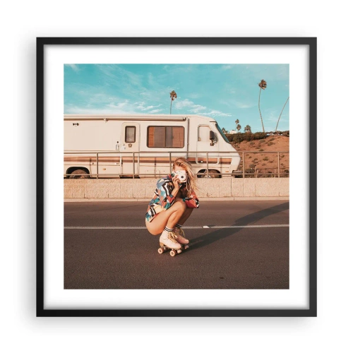 Poster in einem schwarzem Rahmen - Lächel bitte! - 50x50 cm