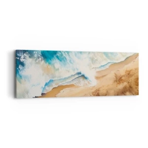 Bild auf Leinwand - Leinwandbild - Zurückkehrende Welle - 90x30 cm