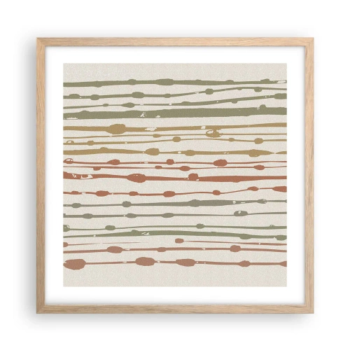 Poster in einem Rahmen aus heller Eiche - Musikalische Notation von Farben - 50x50 cm