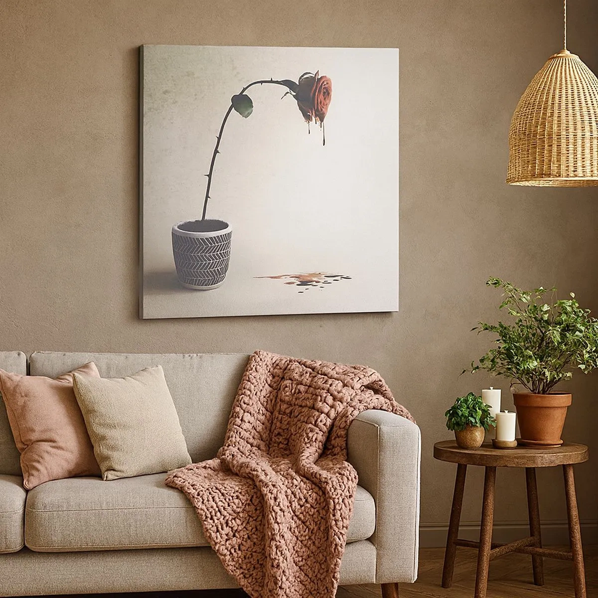 Bild auf Leinwand - Leinwandbild - Rosa dolorosa - 30x30 cm