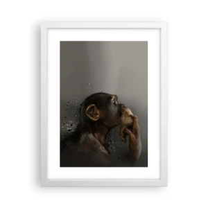 Poster in einem weißen Rahmen - Sicherlich ein Denker - 30x40 cm