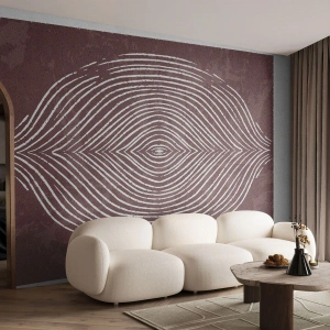 Fototapete Premium Sand - Konzentrische Linien in Braun erzeugen ein symmetrisches Muster - 100x70cm - Der Raum spricht - Moderne Wanddekoration für Wohnzimmer und Schlafzimmer ARTTOR