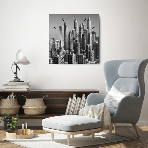 Wanduhr - Glasuhr - Stadt in der Wüste - 40x40 cm