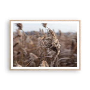 Poster in einem Rahmen aus heller Eiche - Zeit, mit dem Wind zu gehen - 100x70 cm