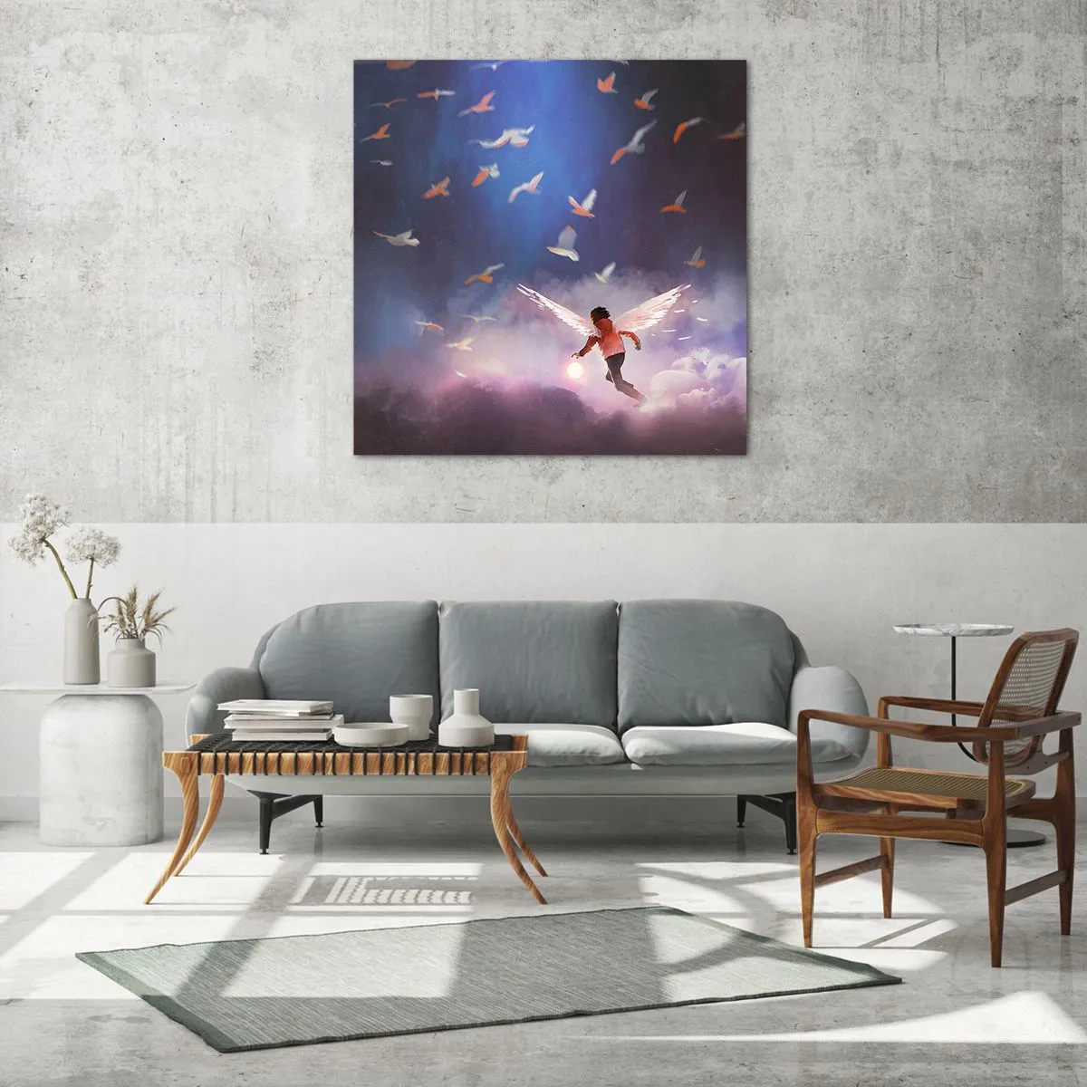 Glasbild - Bild auf glas - Du brauchst Fantasie und Mut - 60x60 cm