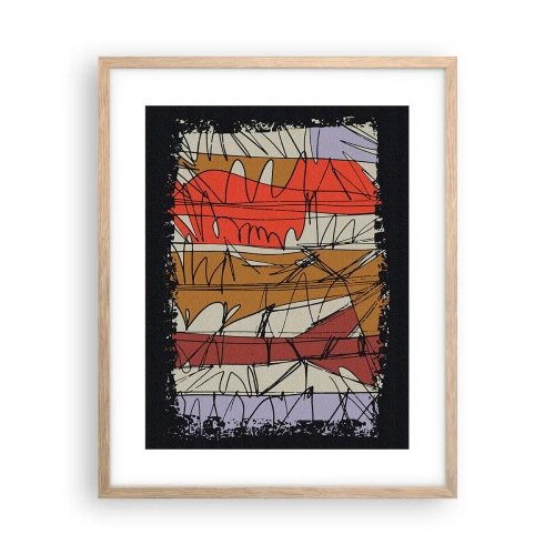Poster in einem Rahmen aus heller Eiche - Spontane Komposition - 40x50 cm