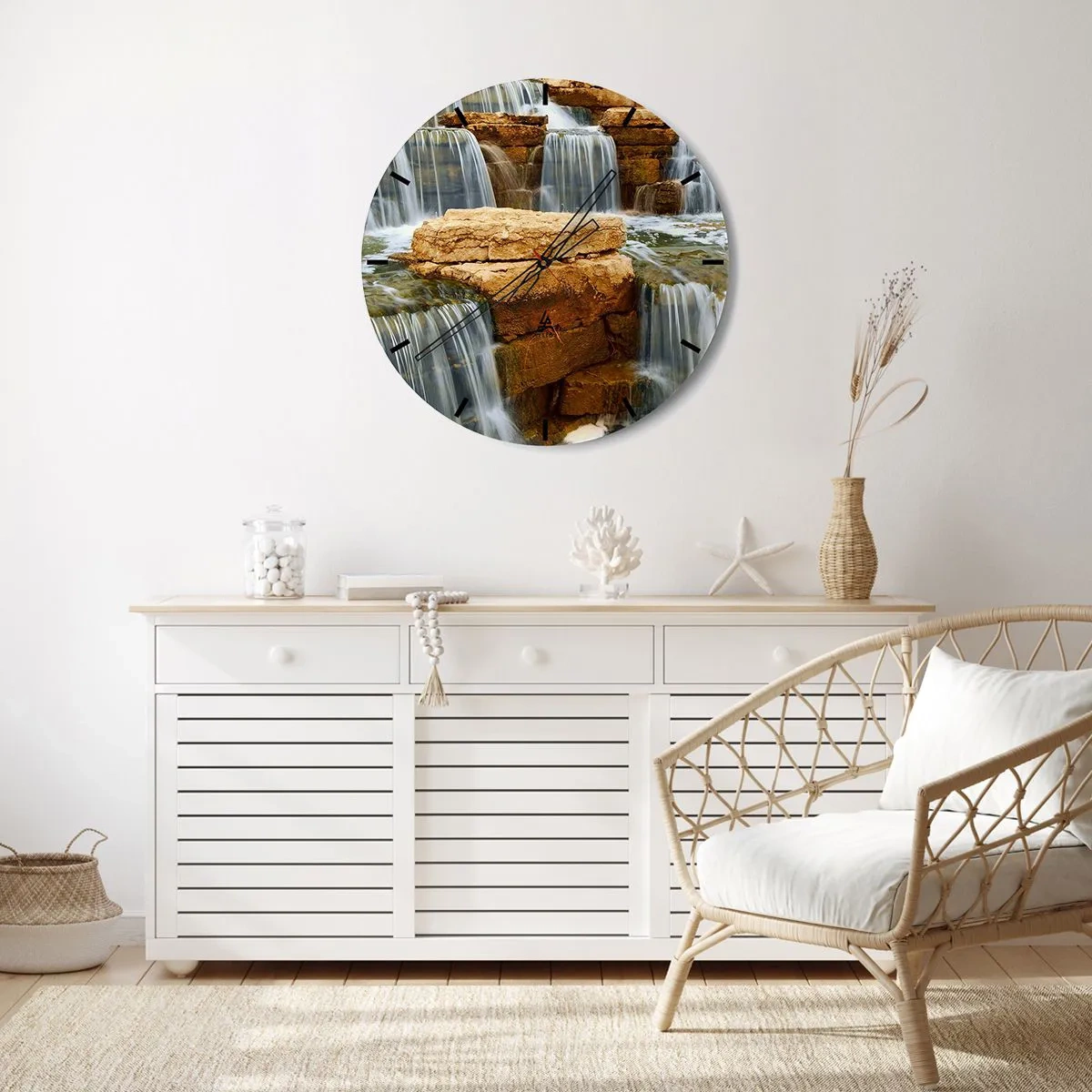 Wanduhr - Glasuhr - Treppe zum Himmel - 40x40 cm