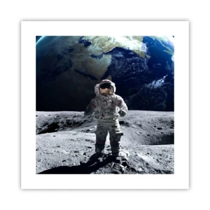 Poster - Grüße vom Mond - 40x40 cm