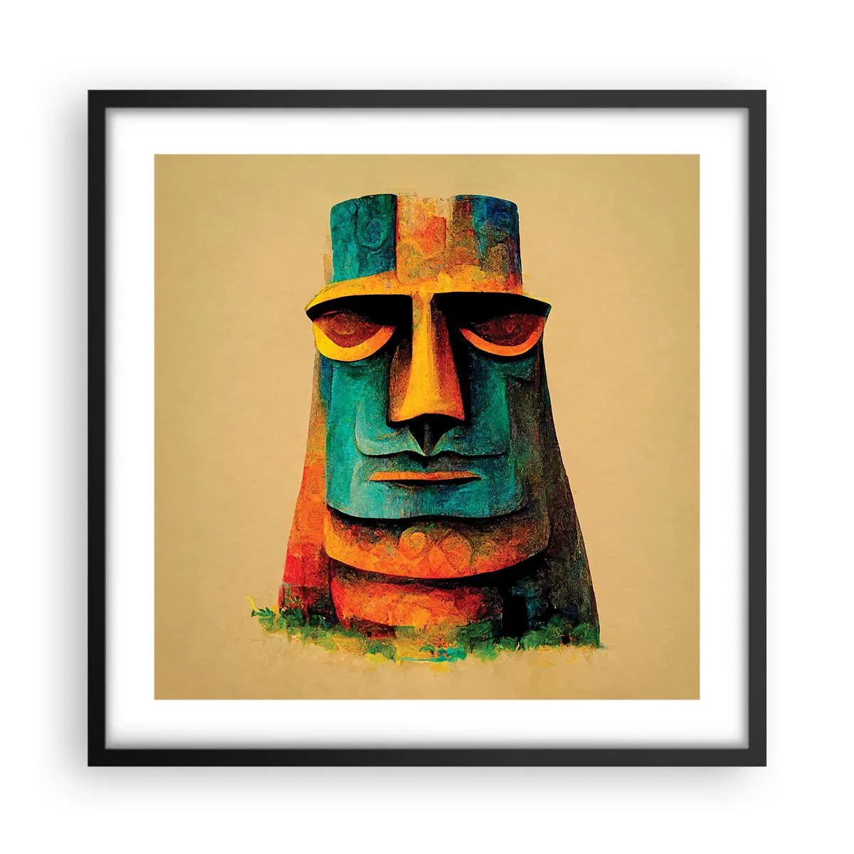 Poster in einem schwarzem Rahmen - Statuenhaft und sympathisch - 50x50 cm