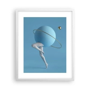 Poster in einem weißen Rahmen - Und die Planeten spielen verrückt - 40x50 cm