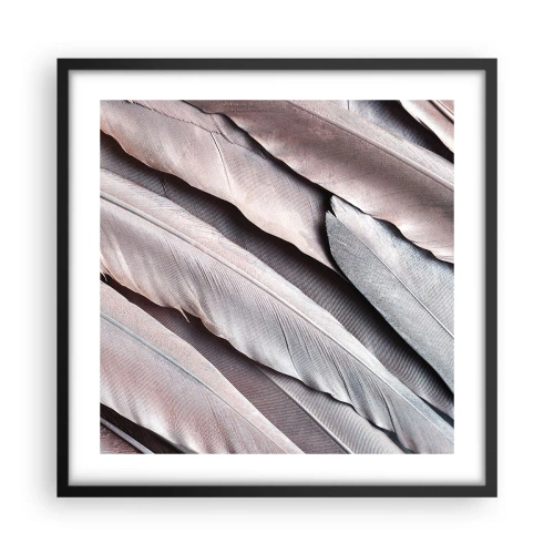 Poster in einem schwarzem Rahmen - In rosa Silber - 50x50 cm