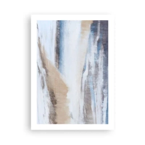 Poster - Abstrakte Komposition in Blau- und Beigetönen - 50x70cm - Winterkomposition - Moderne Wanddekoration für Wohnzimmer und Schlafzimmer ARTTOR