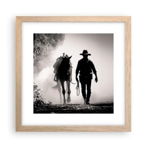 Poster in einem Rahmen aus heller Eiche - Texas-Morgen - 30x30 cm