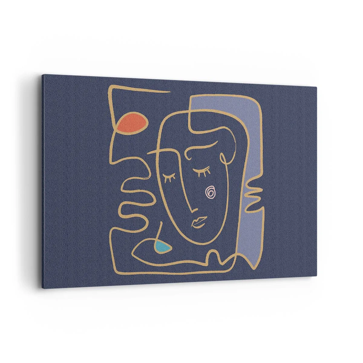 Bild auf Leinwand - Leinwandbild - Abstraktes Gesichtsporträt im minimalistischen Stil - 120x80cm - In Gedanken - Moderne Wanddekoration für Wohnzimmer und Schlafzimmer ARTTOR