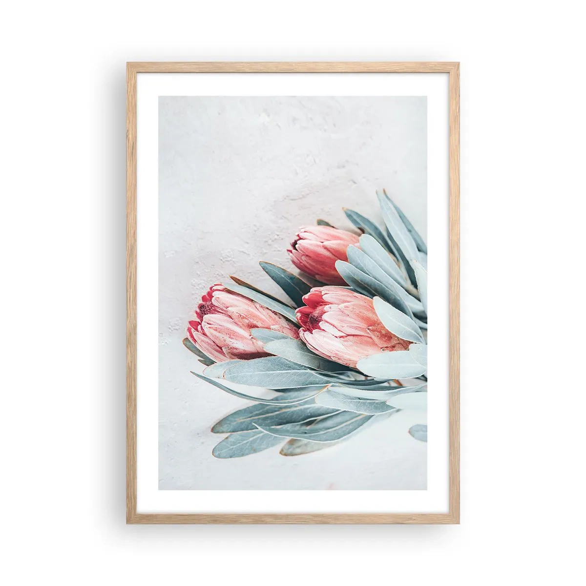 Poster in einem Rahmen aus heller Eiche - Schämen sich für ihre eigene Schönheit - 50x70 cm