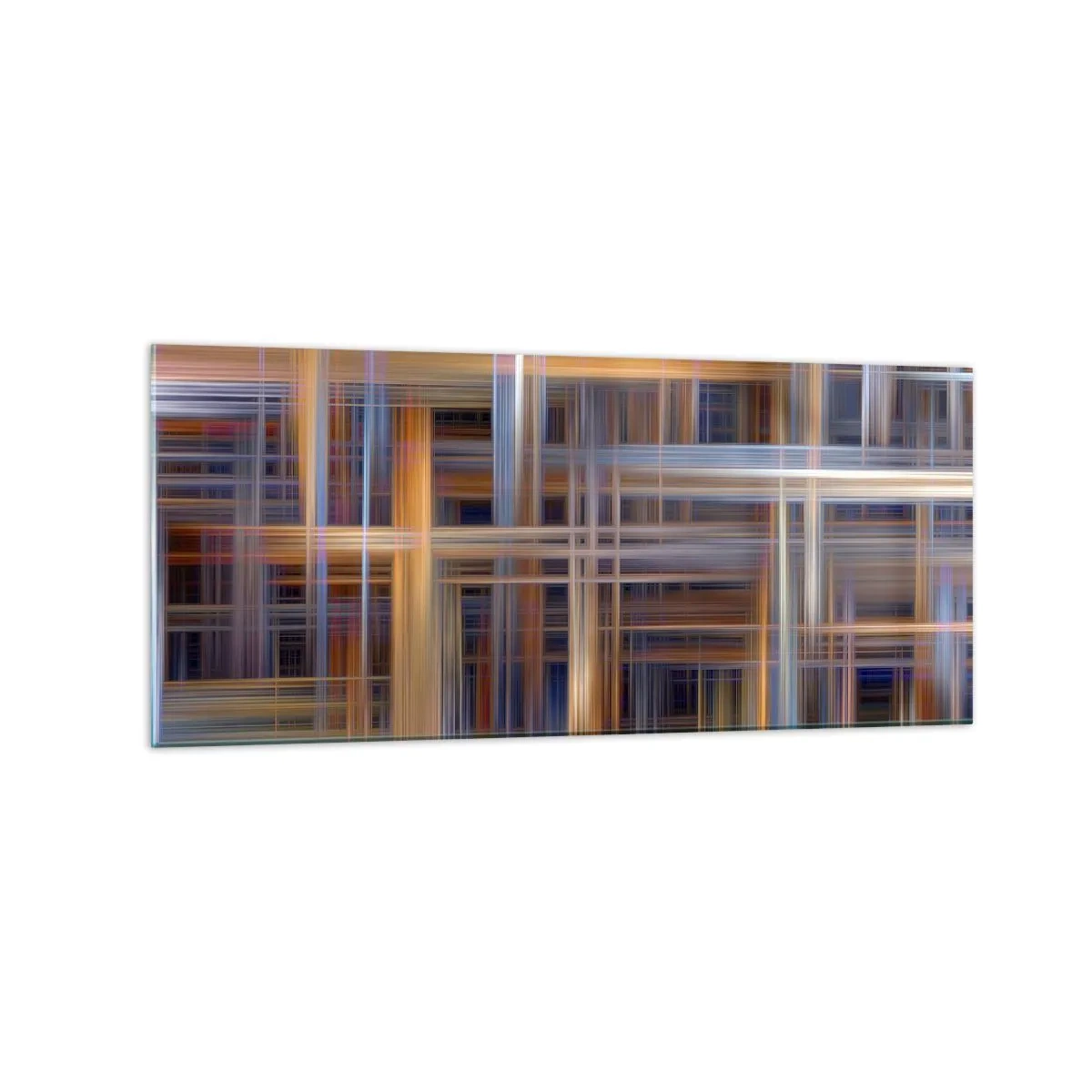 Glasbild - Bild auf glas - Abstrakte geometrische Muster in Pastellfarben - 120x50cm - Aus Licht gewebt - Moderne Wanddekoration für Wohnzimmer und Schlafzimmer ARTTOR
