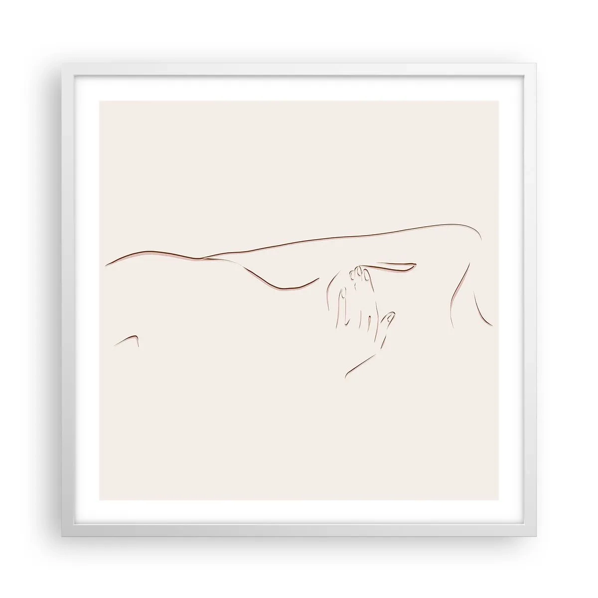 Poster in einem weißen Rahmen - Die Form des Verlangens - 60x60 cm
