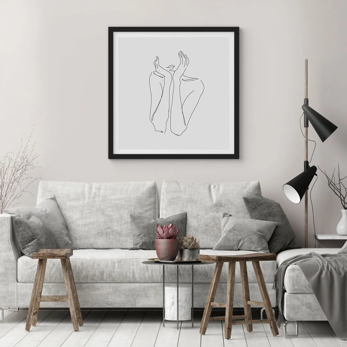 Poster in einem schwarzem Rahmen - Wovon Mädchen träumen - 30x30 cm
