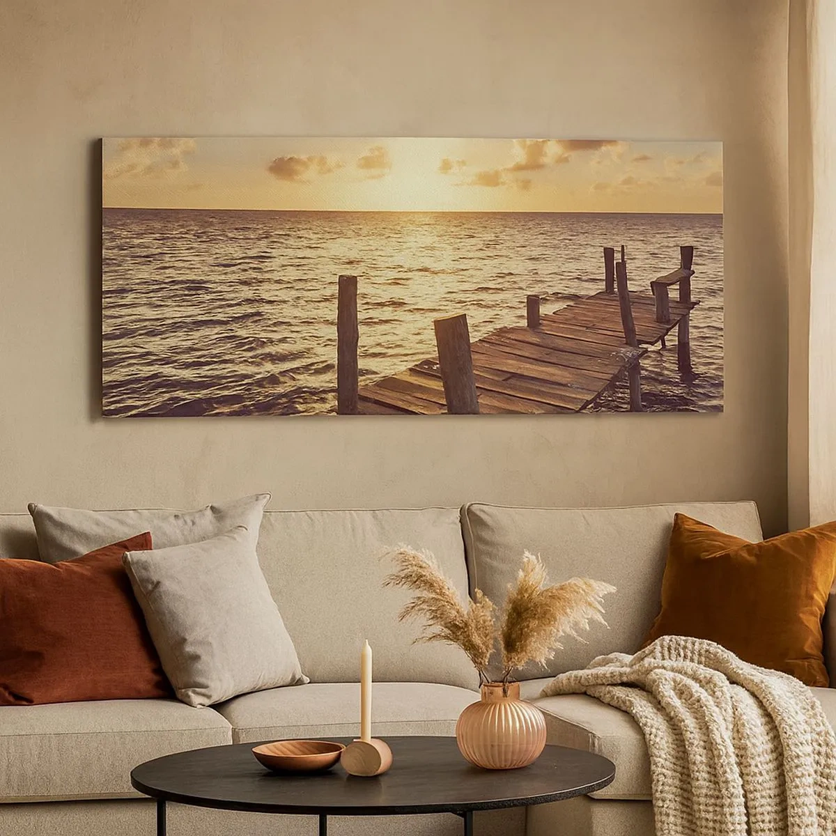 Bild auf Leinwand - Leinwandbild - Das goldene Land der Sanftmut - 100x40 cm