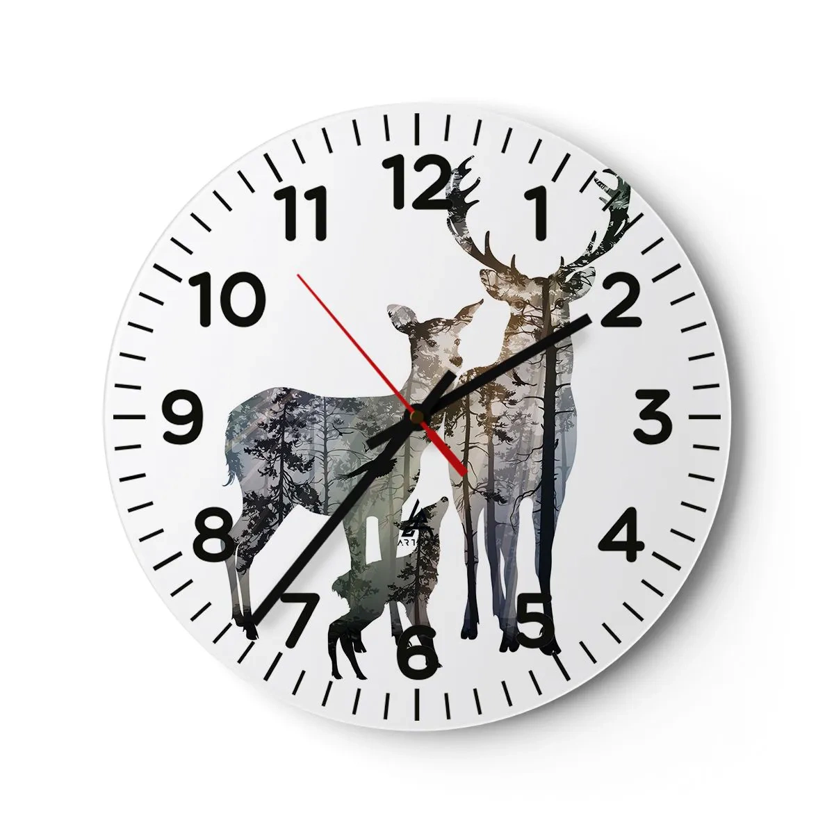 Wanduhr - Glasuhr - Familienfotografie - 30x30 cm