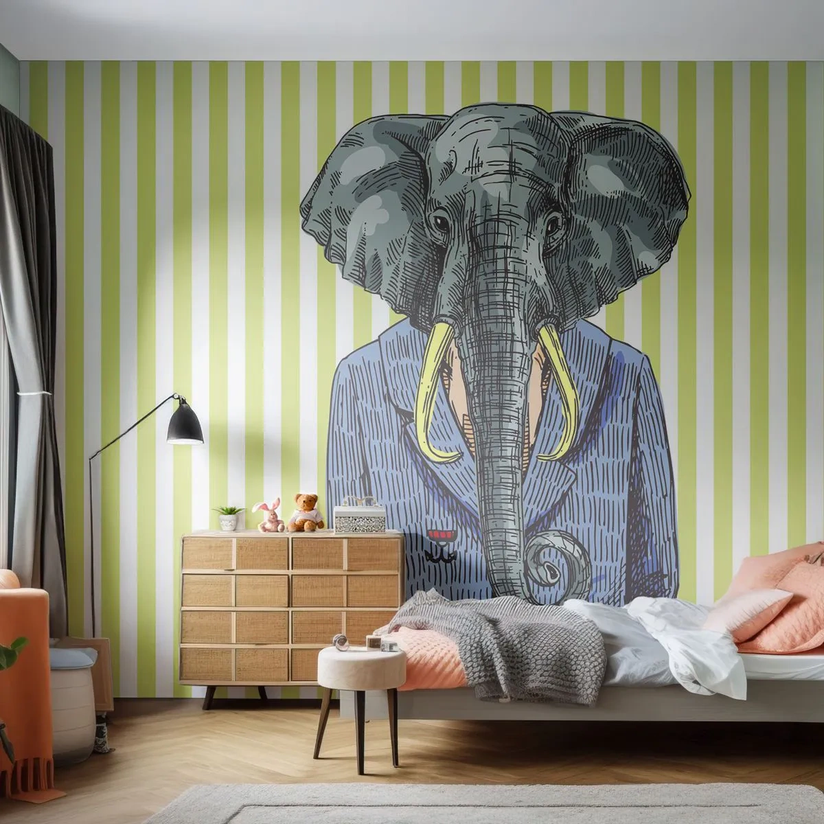 Fototapete Standard Eco - Von Natur aus elegant - Abstraktion, Elefant, Porträt - 350x256 cm