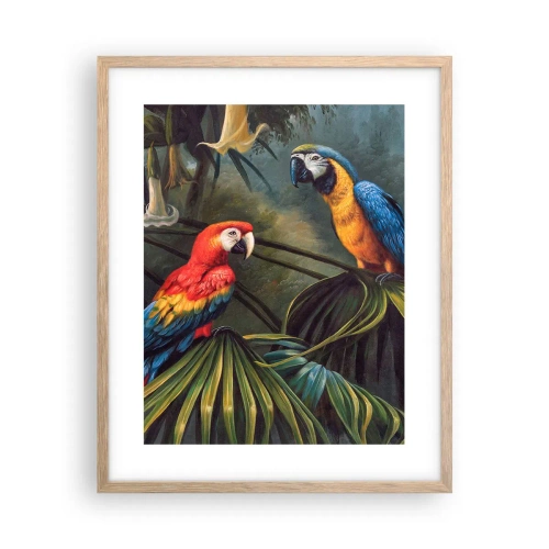 Poster in einem Rahmen aus heller Eiche - Romantik in den Tropen - 40x50 cm