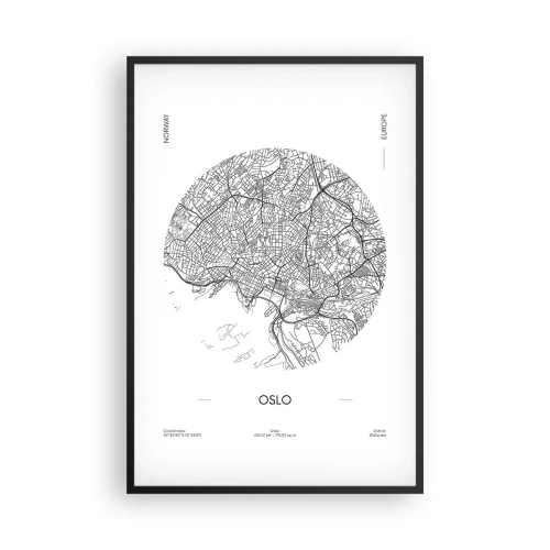 Poster in einem schwarzem Rahmen - Anatomie von Oslo - 61x91 cm
