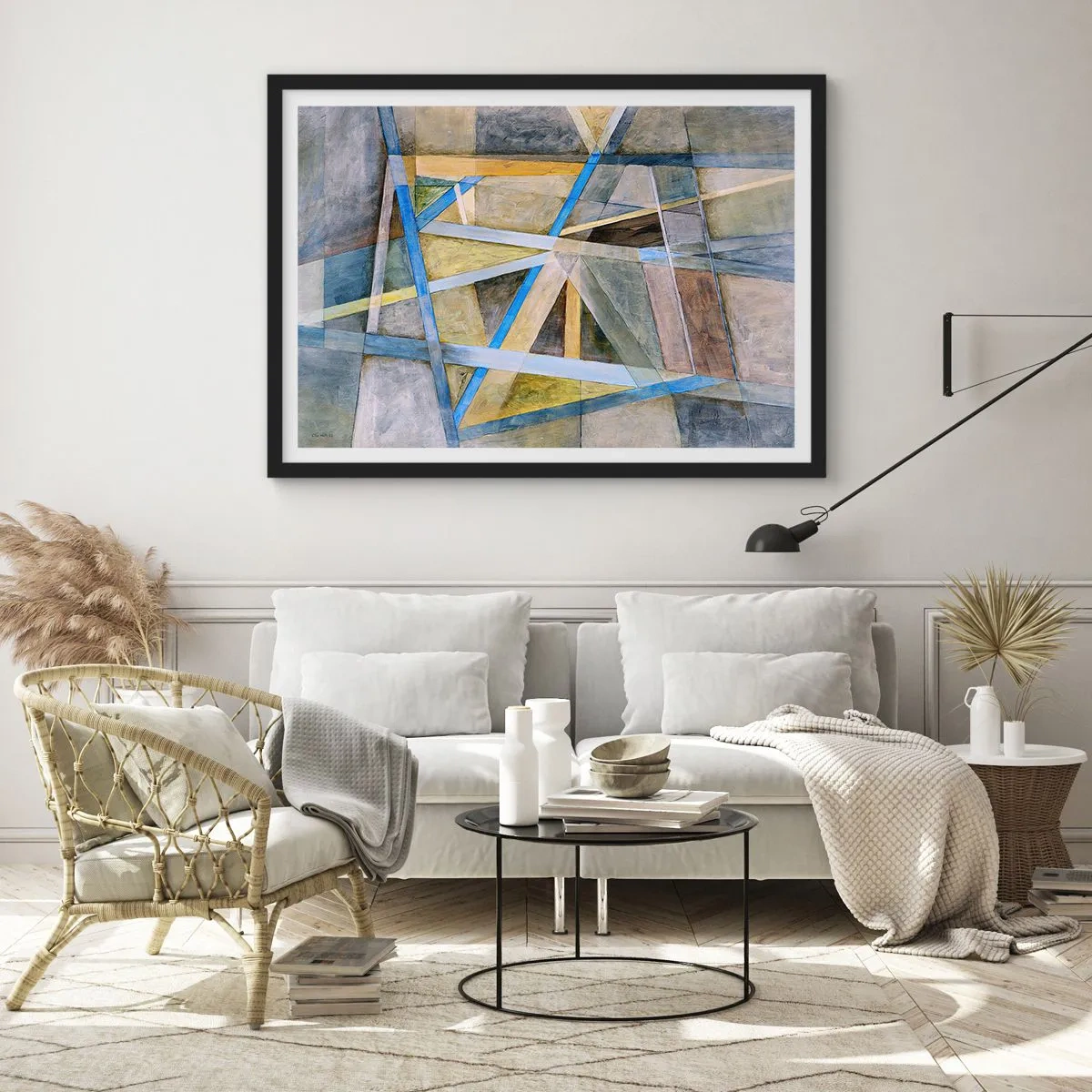 Poster in einem schwarzem Rahmen - Gerade oder diagonal? - 50x40 cm