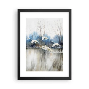 Poster in einem schwarzem Rahmen - Wie im Märchen von den wilden Schwänen - 30x40 cm
