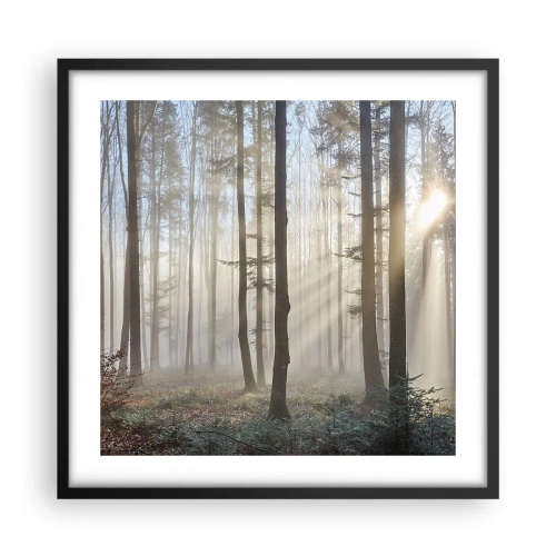 Poster in einem schwarzem Rahmen - Der Nebel ist auch aufgewacht - 50x50 cm