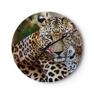 Wanduhr - Glasuhr - Gepard in seiner natürlichen Umgebung - 30x30cm - Wild und ruhig - Moderne Wanddekoration für Wohnzimmer, Küche und Schlafzimmer ARTTOR