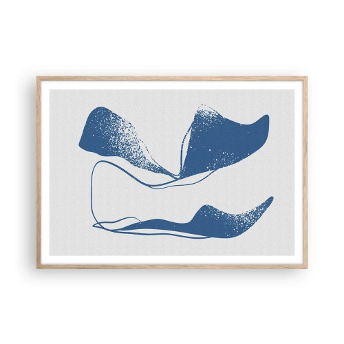 Poster in einem Rahmen aus heller Eiche - Geflügelte Abstraktion - 100x70 cm