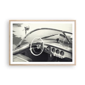 Poster in einem Rahmen aus heller Eiche - Wetter für die Reichen - 91x61 cm