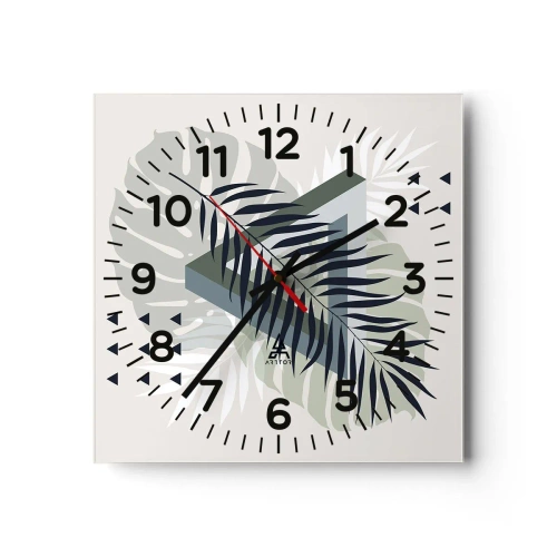 Wanduhr - Glasuhr - Natur und Geometrie – zwei Ordnungen? - 30x30 cm