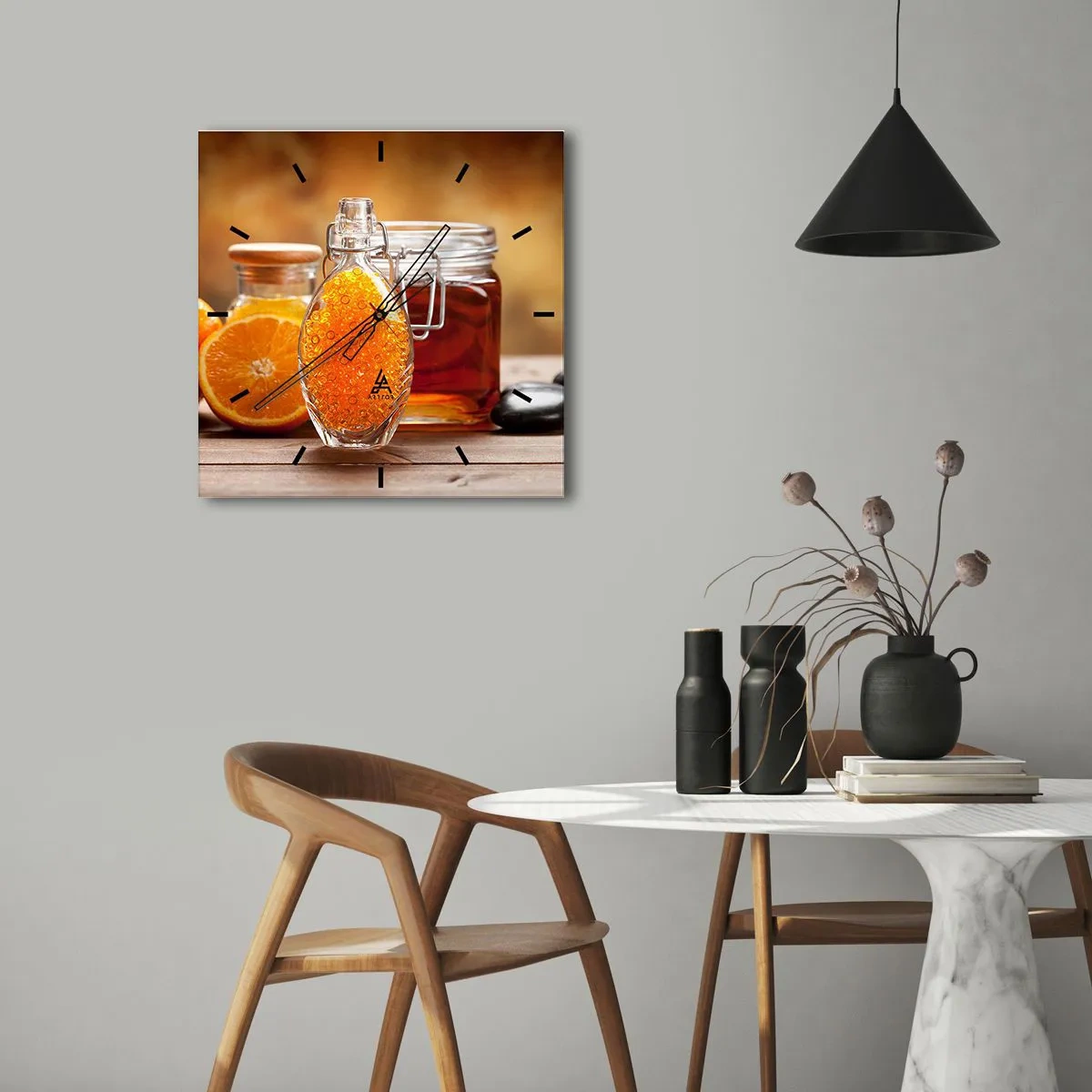 Wanduhr - Glasuhr - Sonnige Aromen und Düfte - 40x40 cm